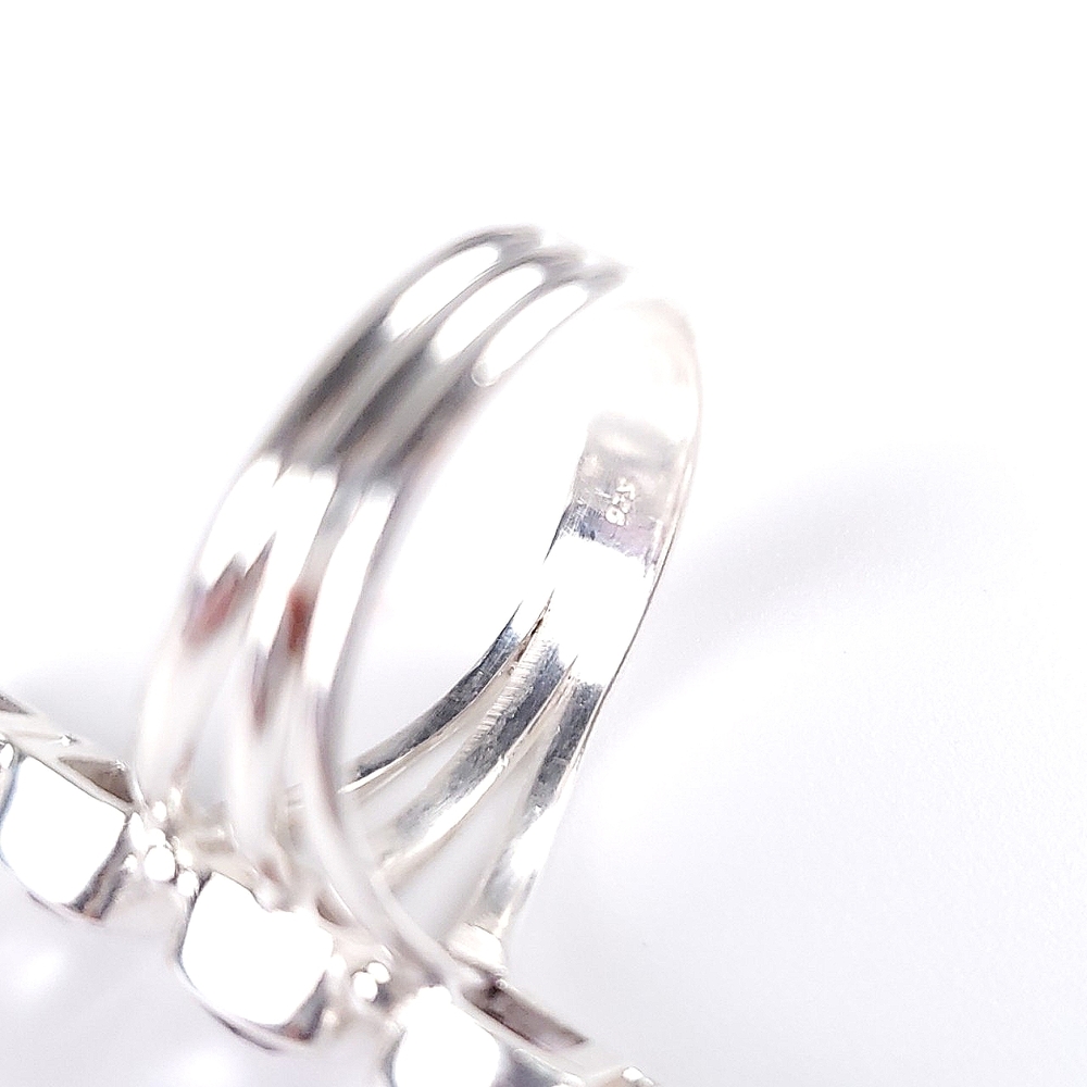 🎉HP~12/19🎉 Sterling Silver 5 Stone Checkerboard Kunzite Crawler Ring Size 9 - Picture 10 of 16